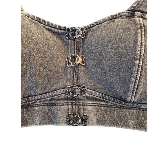 WISKII SPORTS BRA- VINTAGE BLACK DENIM - Picture 2 of 7